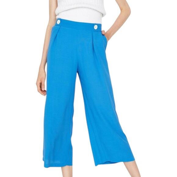 KOTON Blue Wide Leg Trousers Size Medium - Picture 1 of 3